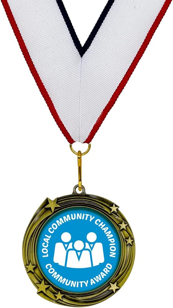 Local Community Champion Community Award Star Design Medal | Volunteer and Community Service Award