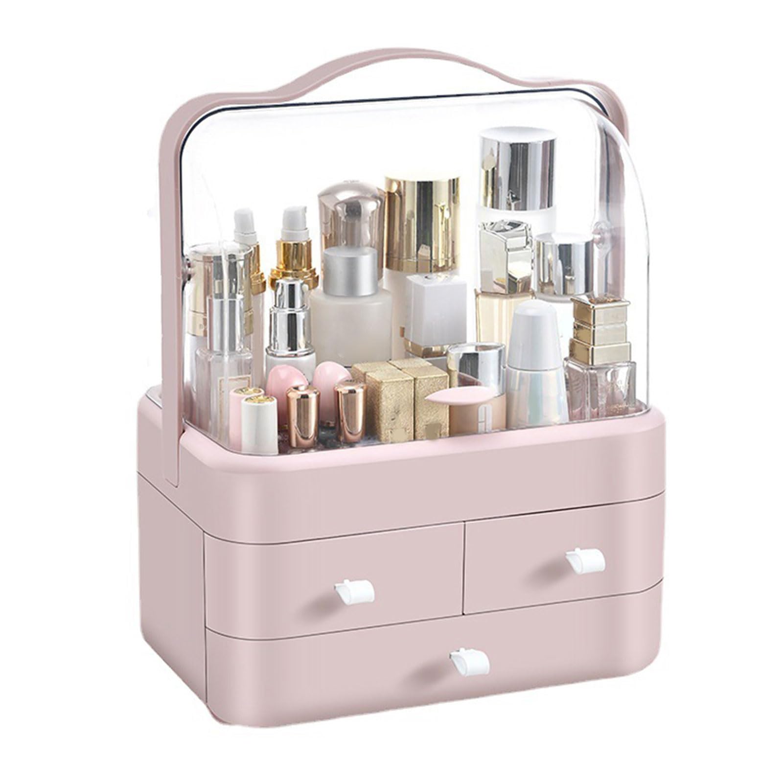 Yhplxyuus Sturdy PVC Cosmetic Organizers with Clear Drawers for Quick Access for Makeup Lovers and Families Organization Desktop Tidying Solution