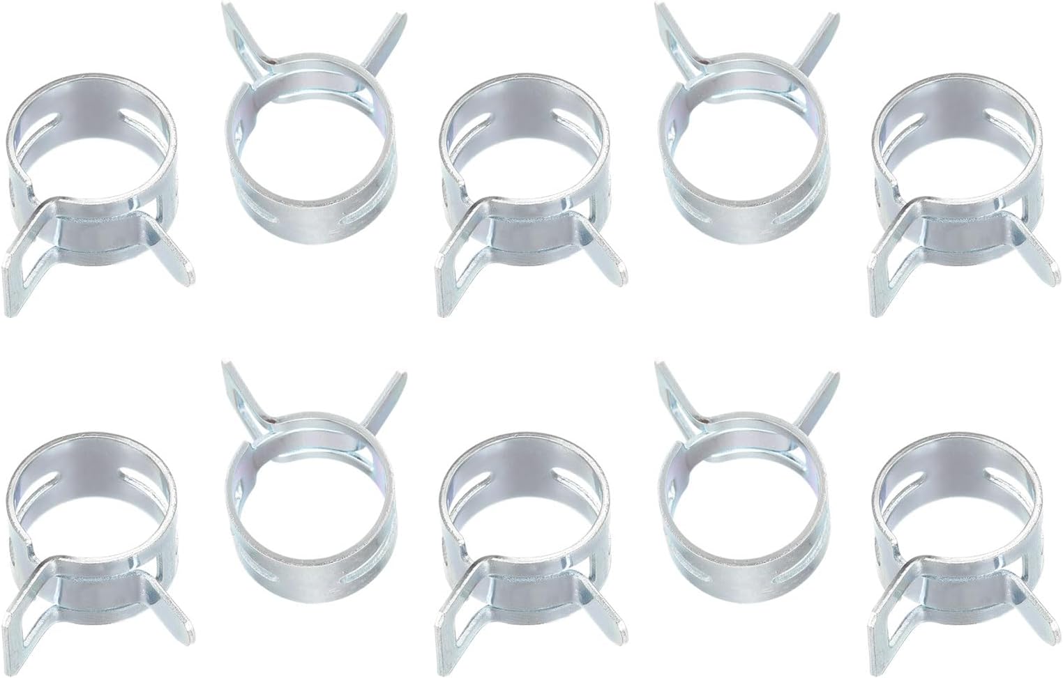 uxcell 20pcs 15mm Spring Band Type Action Fuel/Silicone Vacuum Hose Pipe Clamp Low Pressure Air Clip Clamp, Zinc Plated