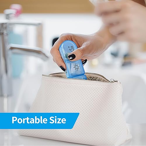 Miniatura 4 de ZIKEE Pastillero semanal 3 veces al día, pastillero compacto para 7 días con amplio estuche para pastillas y diseño resistente para controlar tus