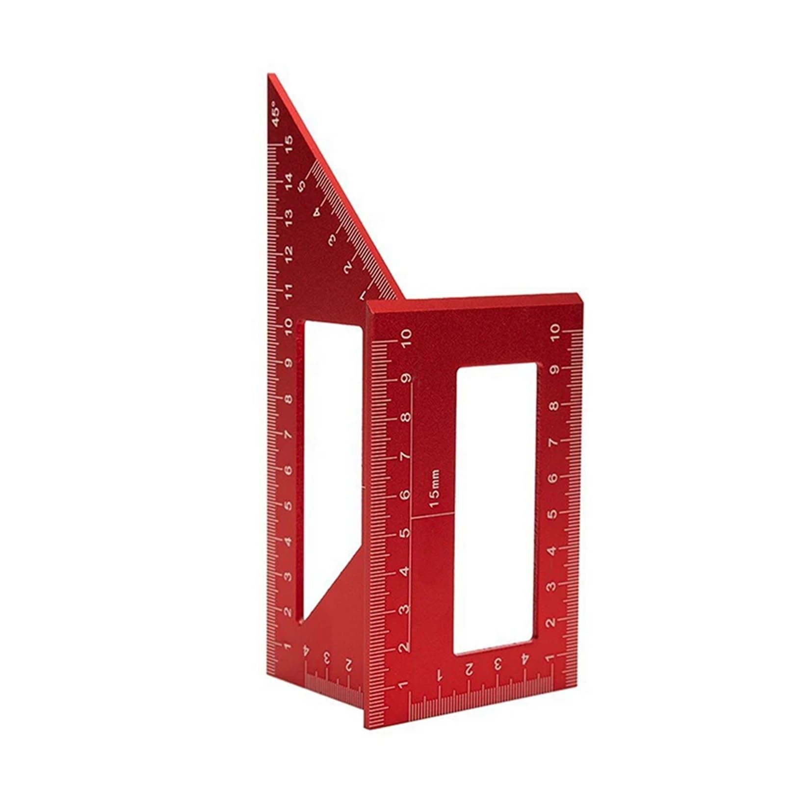 2Colors Woodworking Angle Ruler 45 90 Degree Aluminum Alloy Accurate Woodworking Square Angle Ruler Marking Gauge Carpenter Tool for Machine Shop(Rosso)