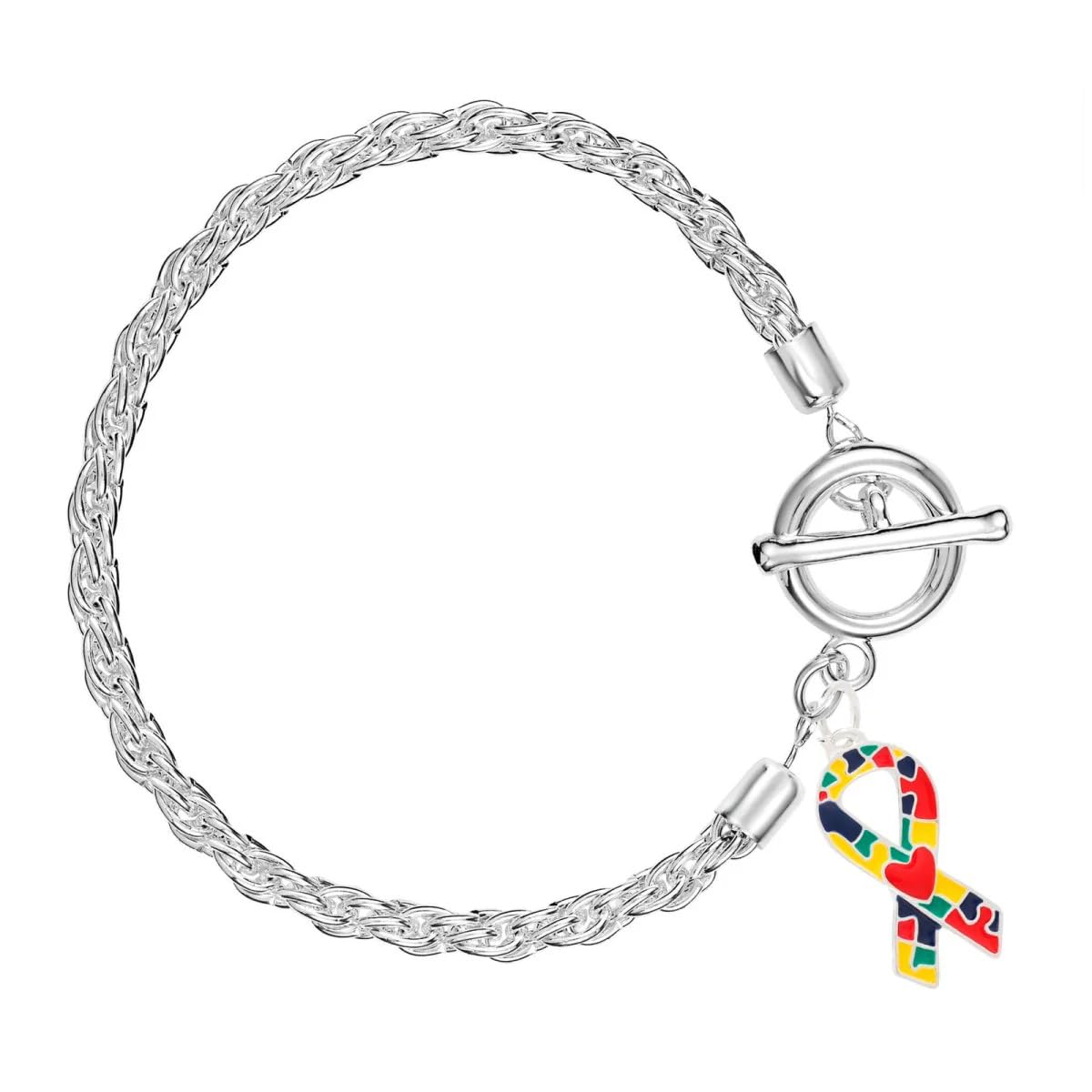 Autism awareness bracelets with sterling silver plated charm - perfect for awareness, gift-giving, fundraising &amp; more!