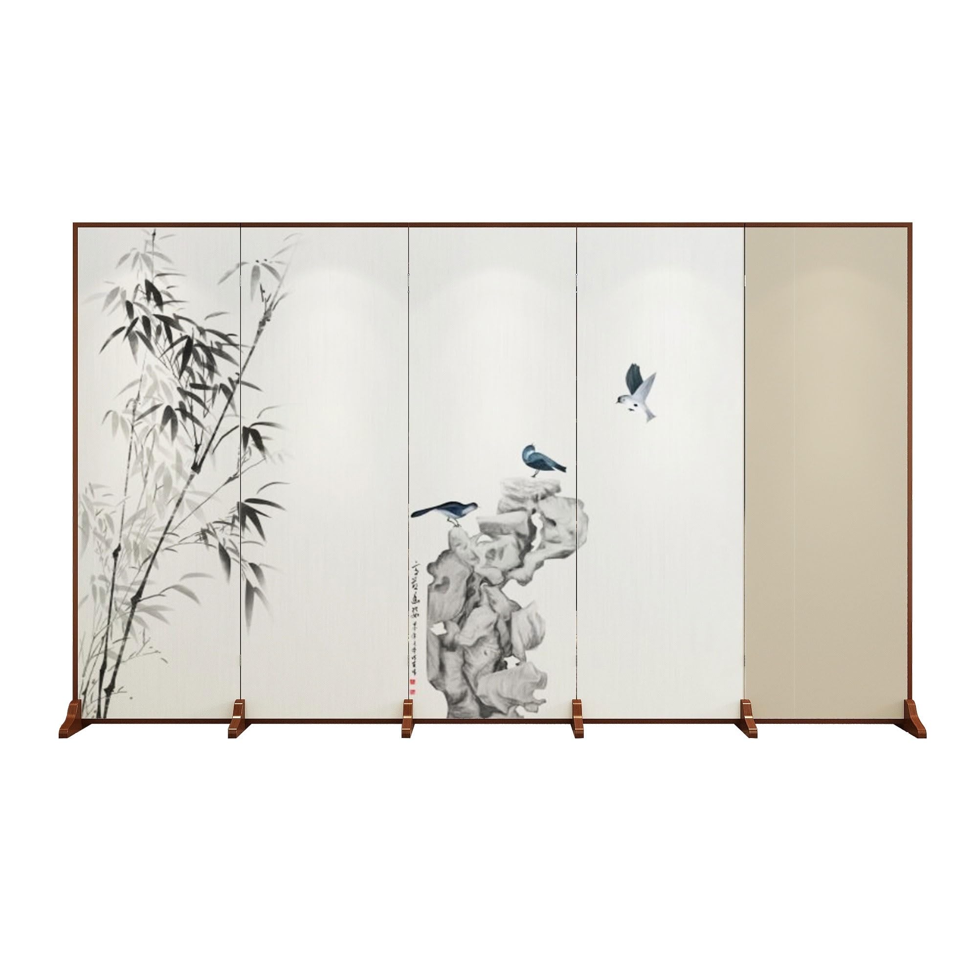 Privacy Screen Screen Partition Living Room Entrance Foldable Mobile Simple Chinese Office Tea Folding Room Divider
