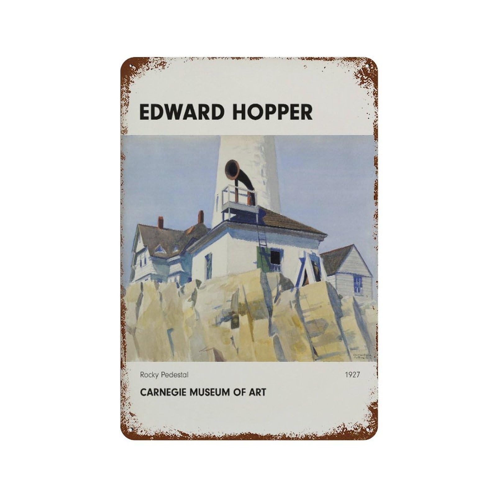 xiaoxiaoshen Edward Hopper 'rocky Pedestal' Vintage Wall Decor Art Metal Tin Poster Modern Home Decor Art Home Bar Shop Decorations Vintage Sign 30x20cm