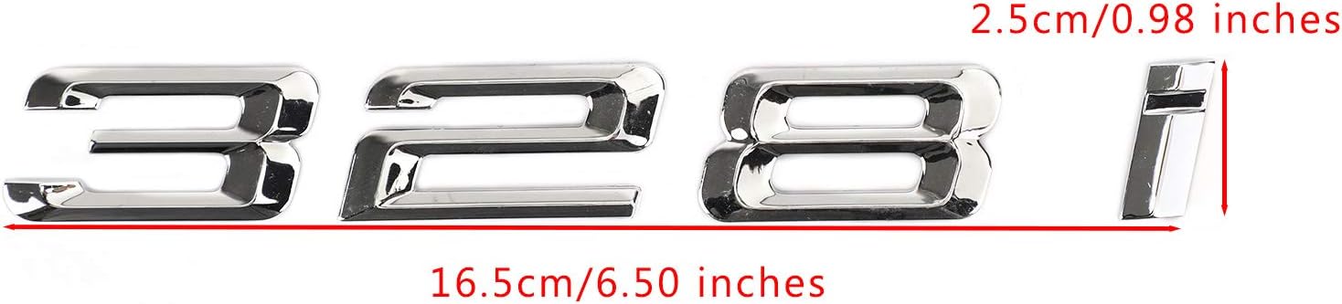 MAD HORNETS 328 i Emblem Stickers Badge Letter Decal Rear Trunk Fit for 328i Chrome