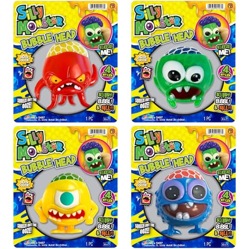 JA-RU Squishy Monster Bubble Head - Mesh Stress Balls for Kids 5497-4s