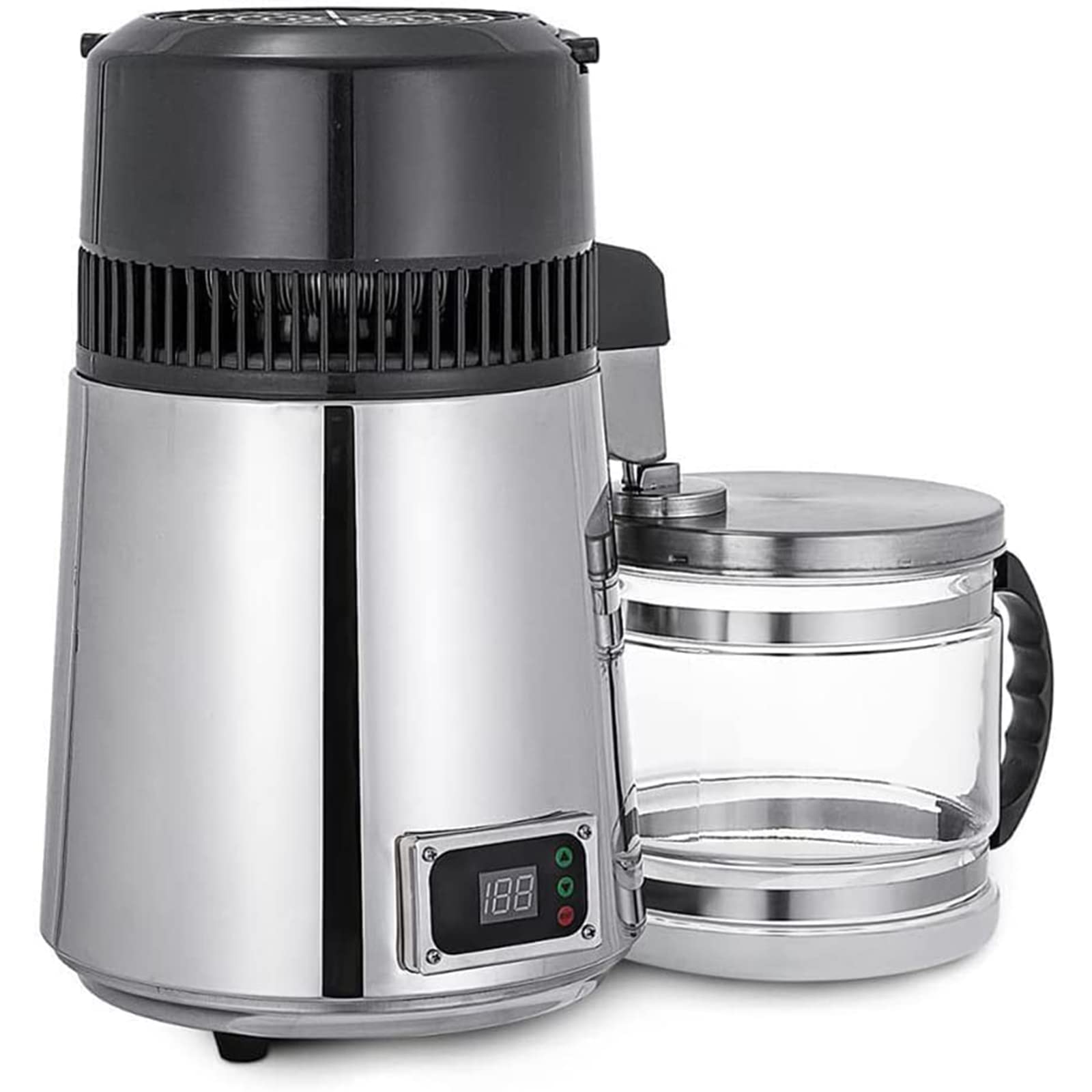 Destilador de Agua, destilador de Acero Inoxidable de 4 l, máquina de Agua destilada de 750 W, Hacer Agua destilada casera para Agua con destilador de Agua Digital de Jarra de
