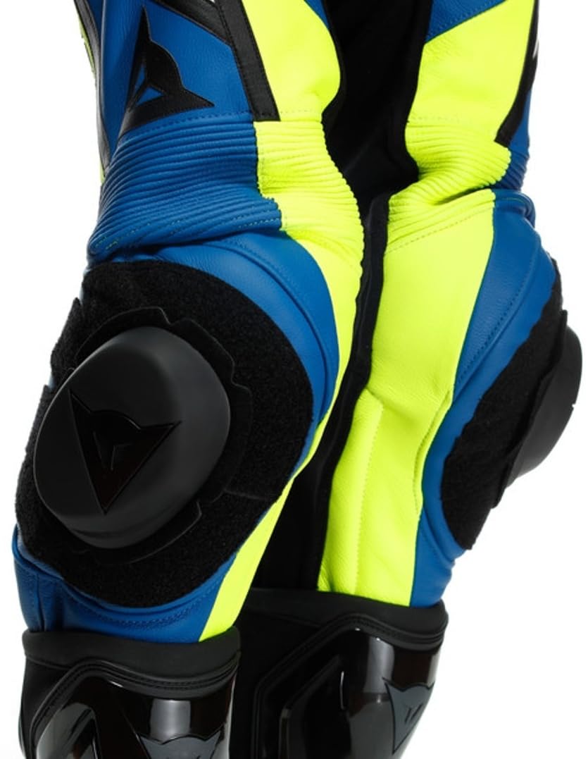 DAINESE Gen-Z Abito in pelle perforata monopezza per bambini, giallo/blu, 164