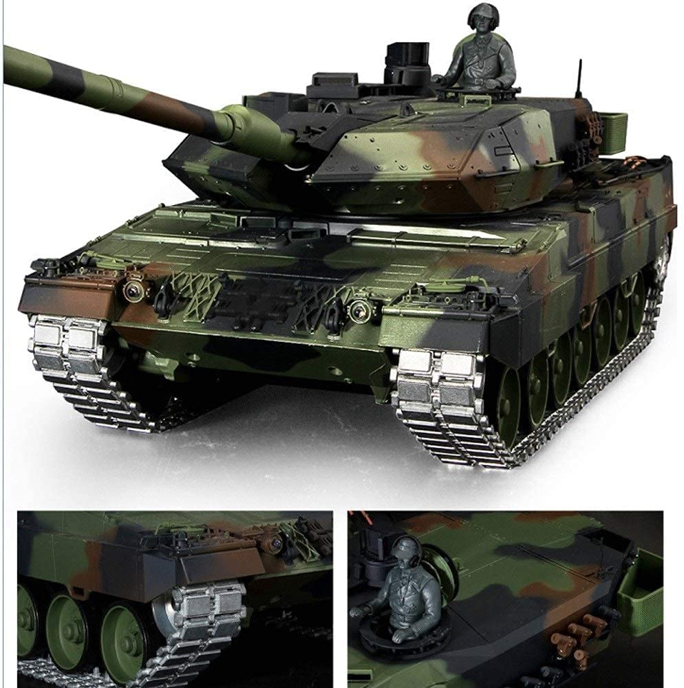 German Leopard 2A6 Rc Tank Oversized Children's RC Toy Car Model Tank Vehicle Can Be Launched Adjustment Off-Road Play Against Tanks Children's Adult Entertainment Toys (Metal Version)