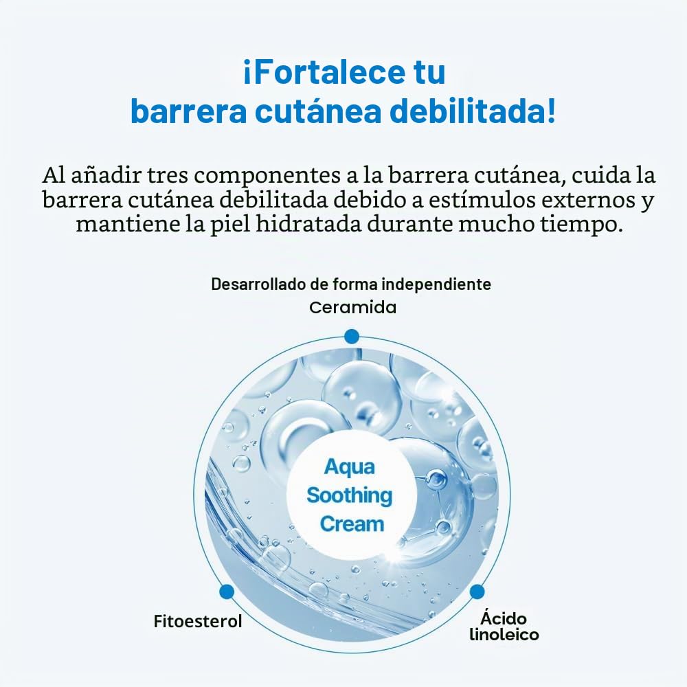 Real Barrier Aqua Soothing Gel Cream, ligera, de rápida absorción, fórmula refrescante de crema-gel que contiene 5 formas diferentes de ácidos hialurónicos, 1.7 onzas líquidas