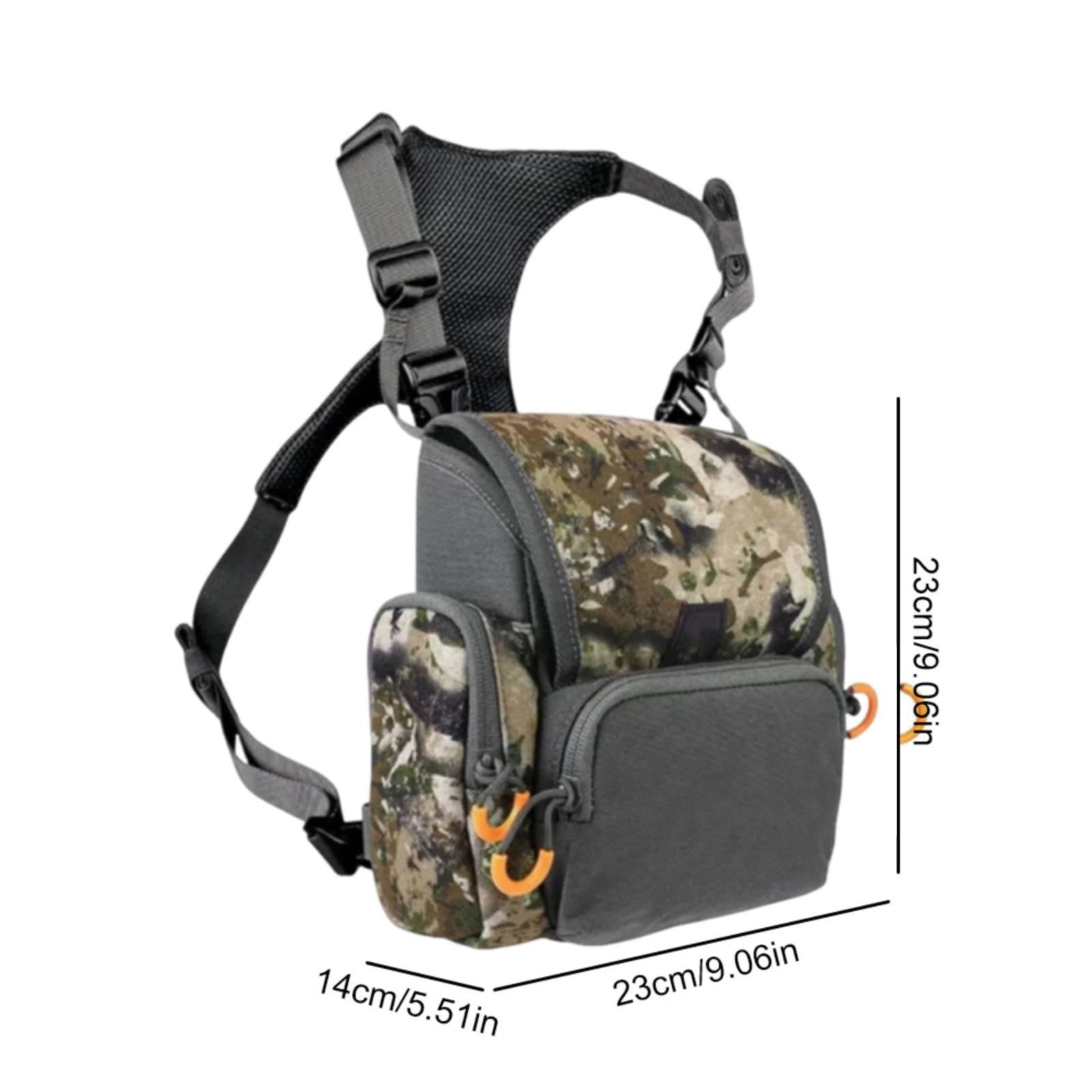 Correa de Transporte para Binoculares, Bolsa de Pecho, Bolsa de Almacenamiento para Binoculares, Profesional, Portátil, Multifuncional, Duradera, Camuflaje