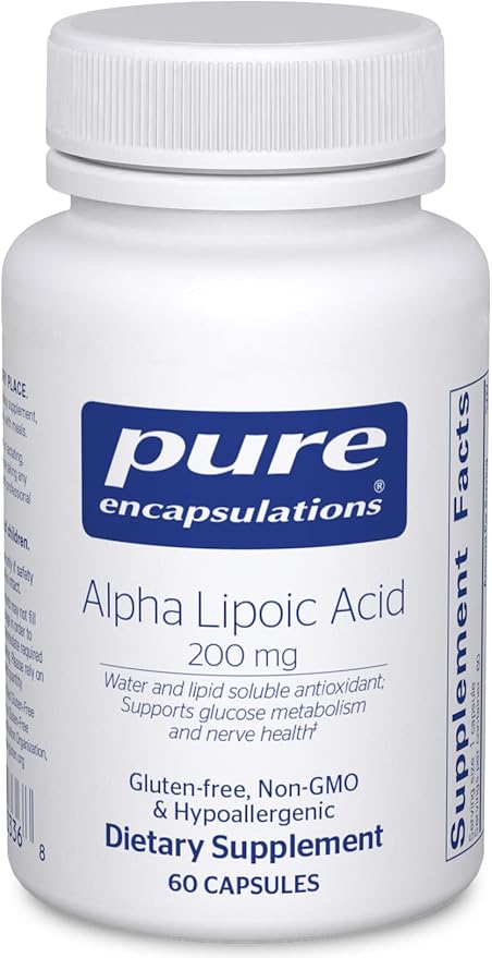 Pure Encapsulations Alpha Lipoic Acid 200 mg - 200mg ALA - Liver & Antioxidant Support* - for Nerve Health & Carb Metabolism - Vegan & Non-GMO Supplement - 60 Capsules