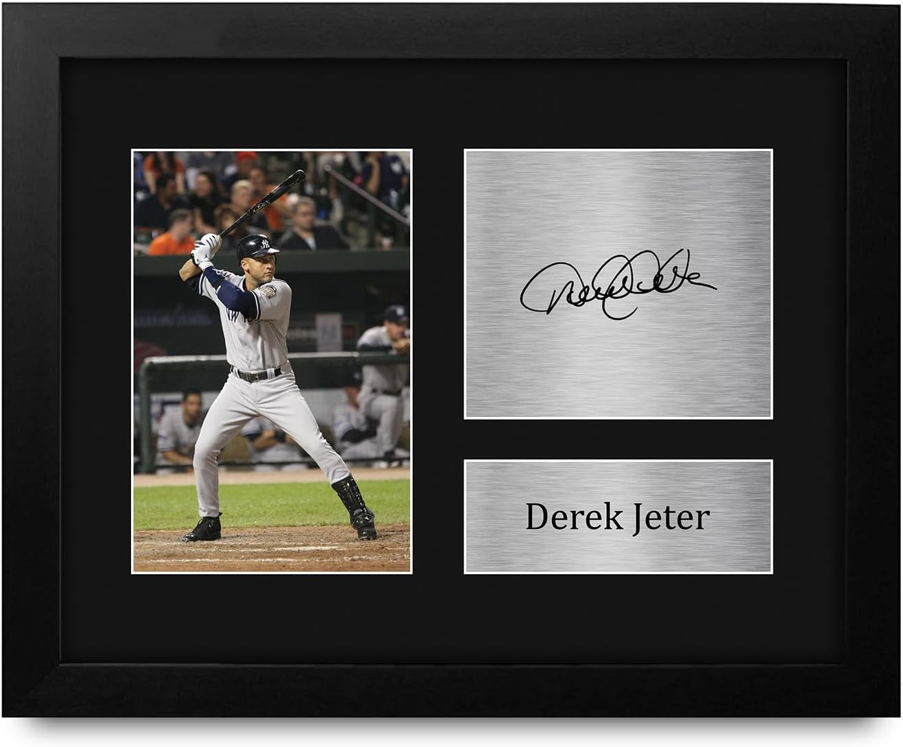 HWC Trading Derek Jeter New York Yankees New York Yankees Framed Gifts Printed Signed Autograph Picture for Baseball Memorabilia Fans - US Letter Size