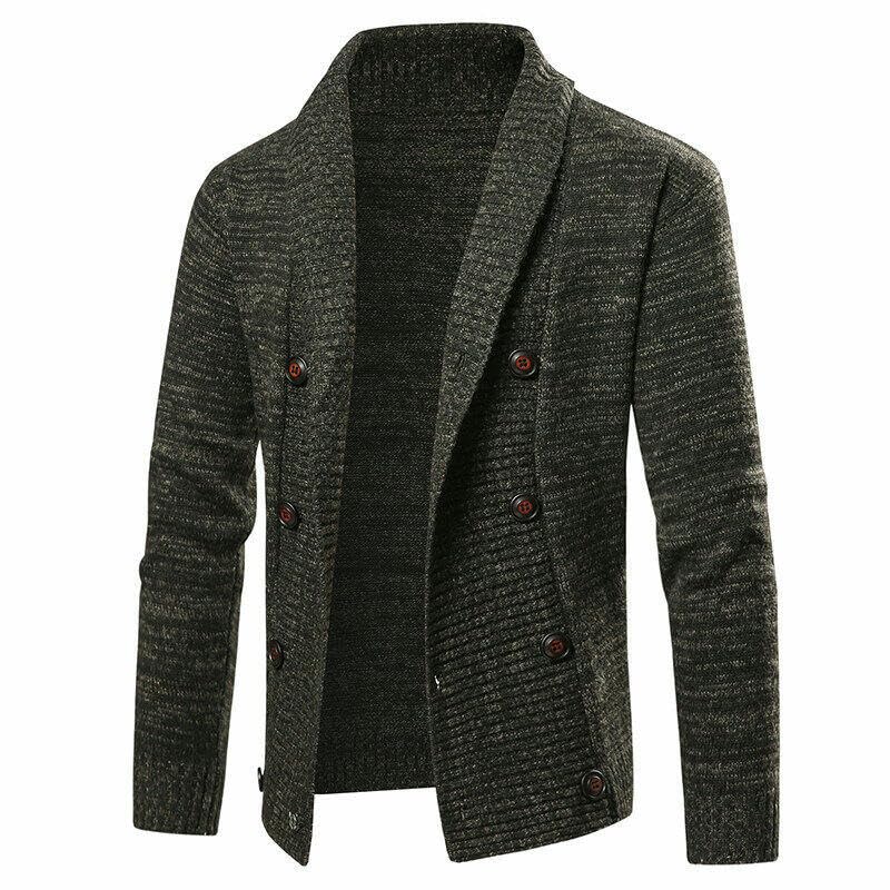 Cardigan double boutonnage pour homme : le pull tricot décontracté indispensable cet hiver - 2