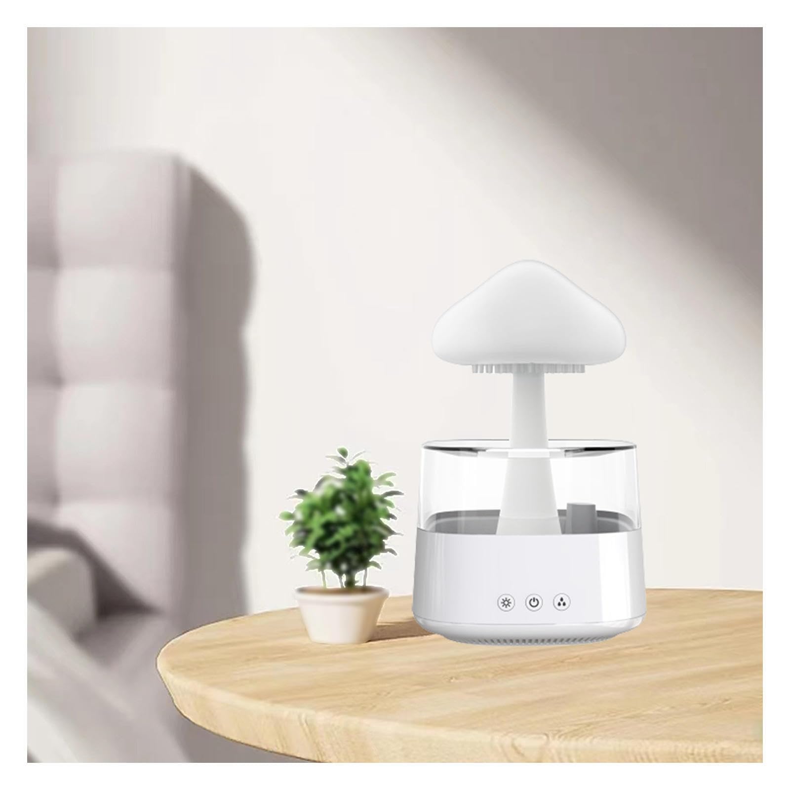 HAZARA Umidificatore Pioggia, Nebbia A Pioggia A 3 modalità 450ml,Funzione Cronometraggio Mist Maker, Adatto per La Cameretta dei Bambini,White
