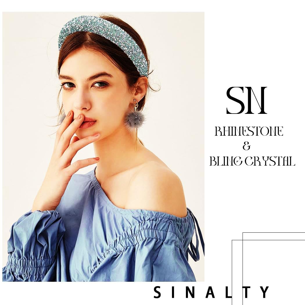 Diadema Acolchada Con Diamantes De Imitación, Diademas Adornadas Con Cristales Barrocos Diademas Con Cuentas Coloridas Accesorio Para El Pelo Con Joyas De Moda