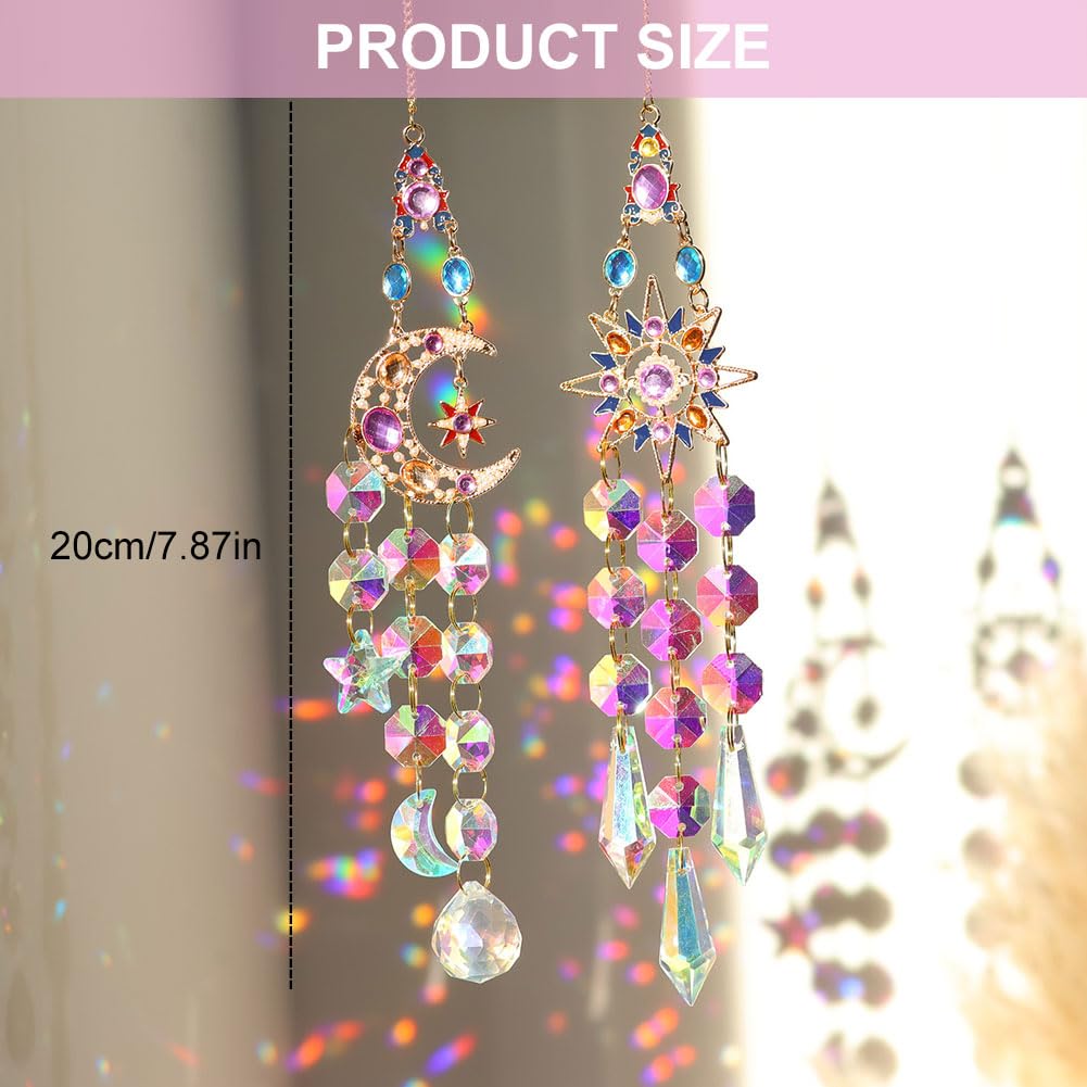Sun Catcher Crystal Window, Pack of 2 Crystal Pendant Decoration, Hanging Window Decoration, Rainbow Crystals Pendant - Image 2