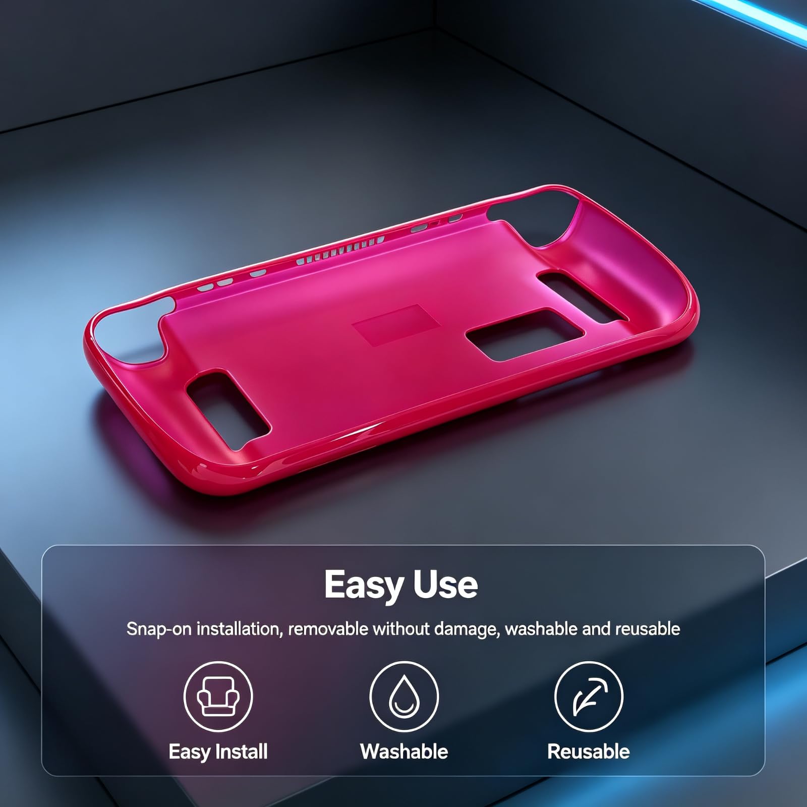 Steam Deck - Funda protectora de piel, compatible con LCD/OLED, diseño antideslizante y de absorción de golpes, ajuste delgado, apto para disipación de calor (magenta)