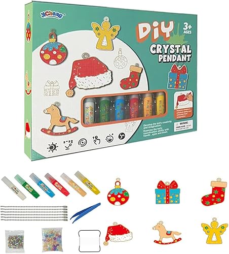 Juego de manualidades de pintura de cristal, kit de llaveros de pintura de diamantes para manualidades de niñas, arte de ventana para niños, kits de