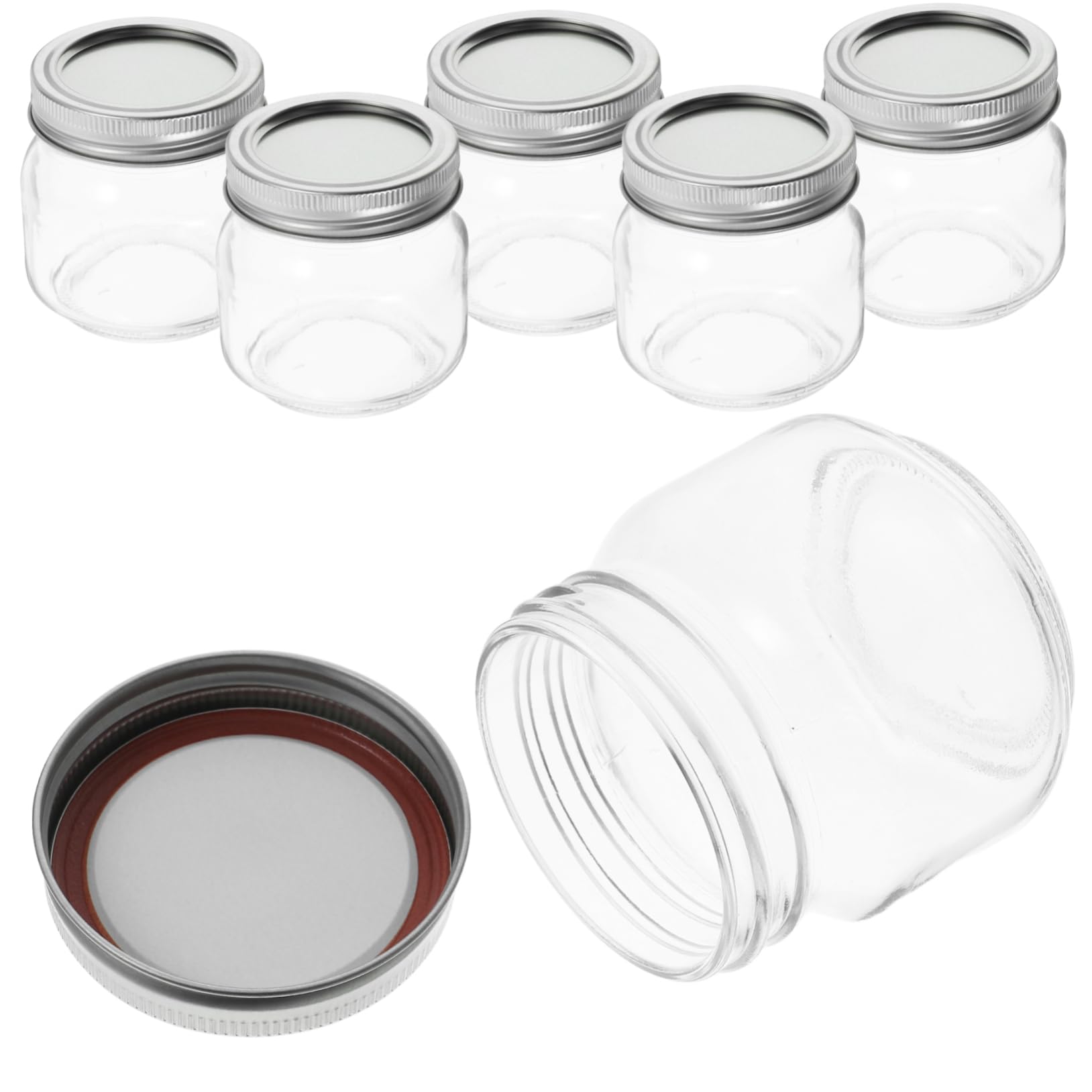 Luxshiny 6stücke Salat Glas Mit Deckel Luftdicht Transparent Klein Für Honig Marmelade Lebensmittel Vorrat Sicher Wiederverwendbar