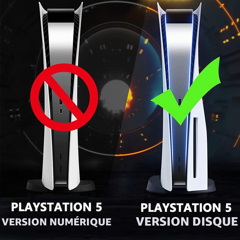 Miimall Coque pour Console PS5 Disc Edition, Plaques de Remplacement Antichoc avec Évents de Refroidissement, Étui de Protection ABS Rigide pour Sony PlayStation 5 Disc Edition (Argent)