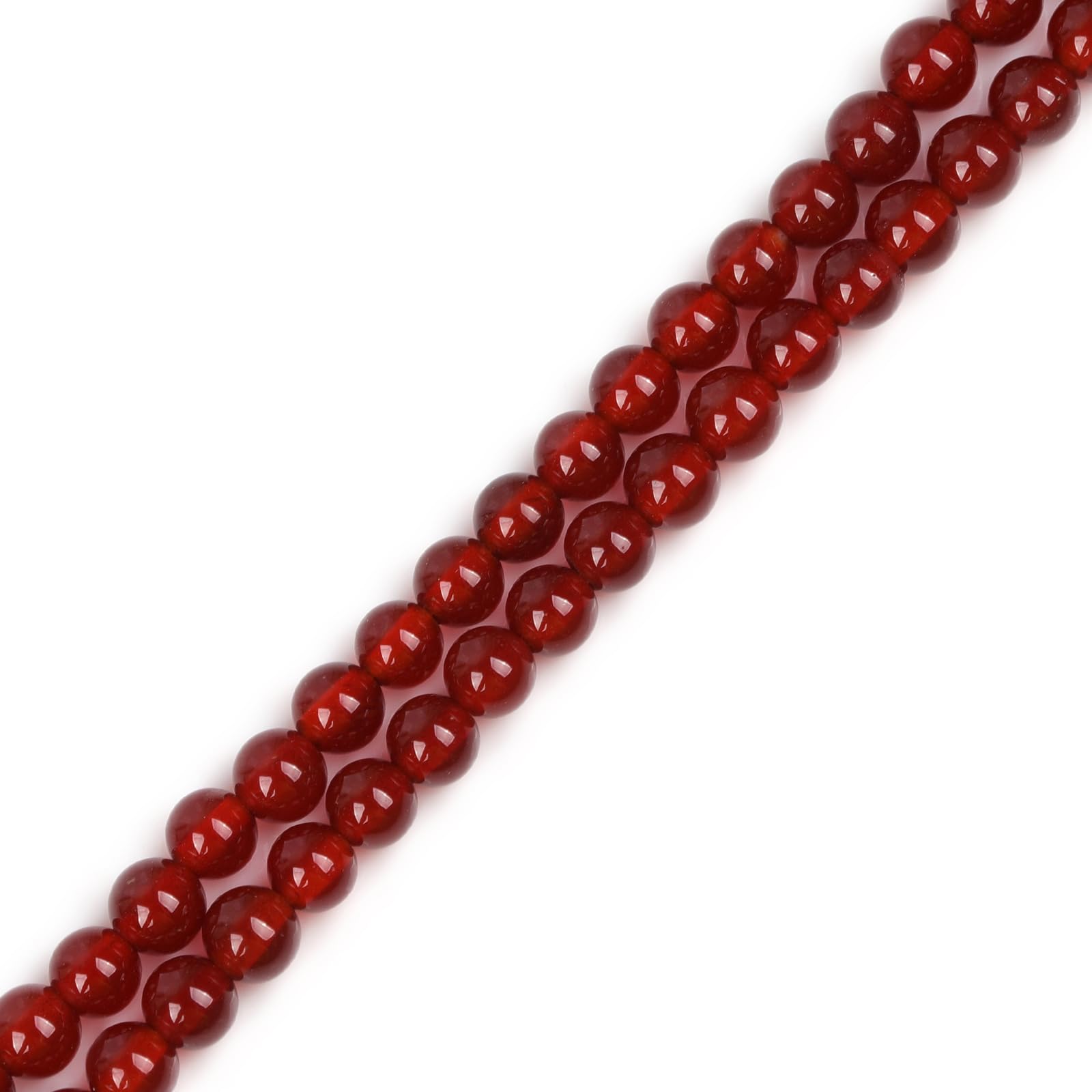 GEM-Inside Natural 4mm Red Agate Smooth Round Gemstone Semi Precious Loose Beads for Jewellery Making 15''