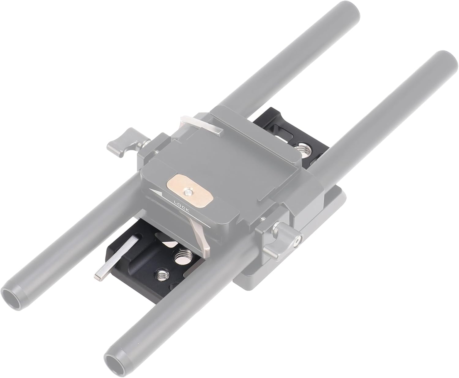 Fotga Lightstand 5" Dovetail Plate with Safety Latch 1/4"-20 3/8"-16 Thread Holes for Tripod Light Stand Compatible Tilta A7 BMPCC 4K 6K Zcam E2 FS5 C200 EVA1 FX6 Cage Base Plate JTZ Bridge Plate Cage