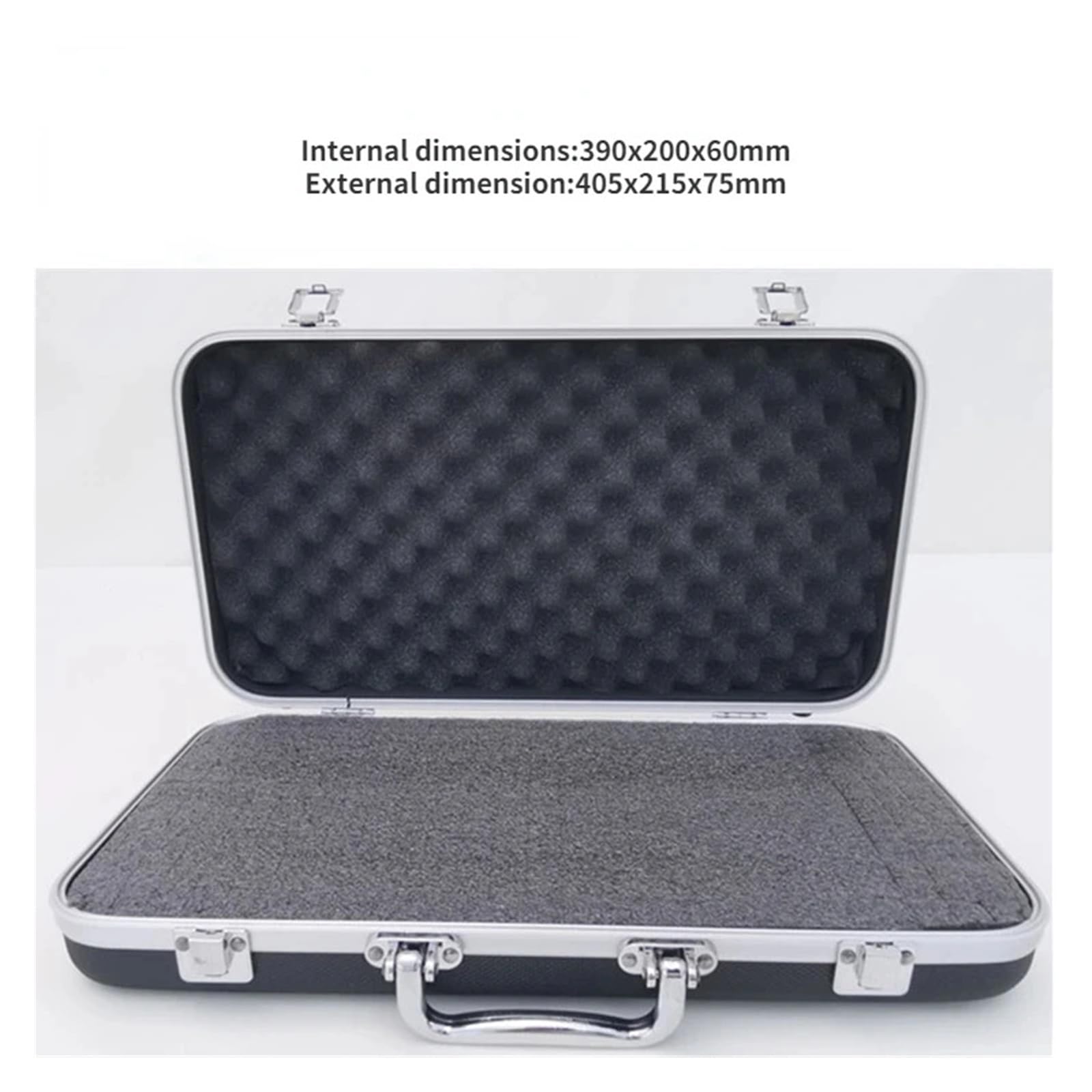 Cassetta Portautensili In Metallo Aluminum Alloy Portable Tool Box | Shock Resistant Safety Instrument Case Storage Box With Sponge Lining Waterproof(405x215x75mm)