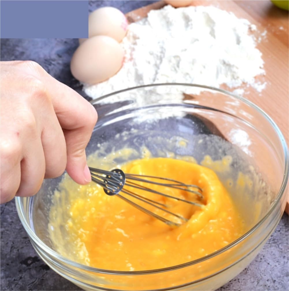 Batidor Huevos Batidor De Huevos Manual Giratorio Multifuncional, Herramientas Cocina For Hornear, Acero Inoxidable Utensilios Cocina(5 Inches)