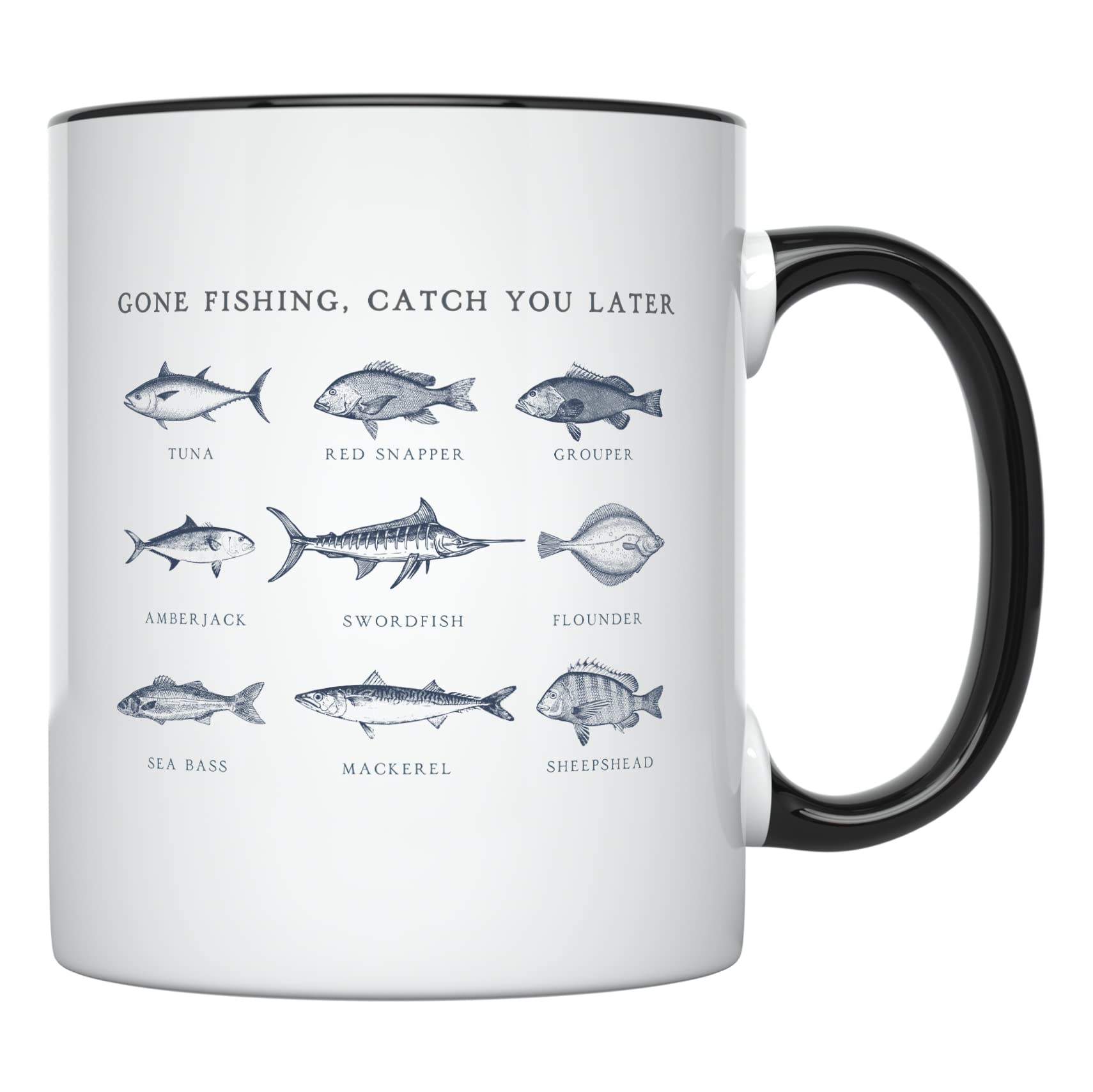 Amazon.com: YouNique Designs Dad Fishing Mug from Daughter, Son or Wife, 11  Oz, Fishing Coffee Mugs for Men, Unique Fisherman Cup for Fishermen who Has  Everything (Black Handle) : Home & Kitchen
