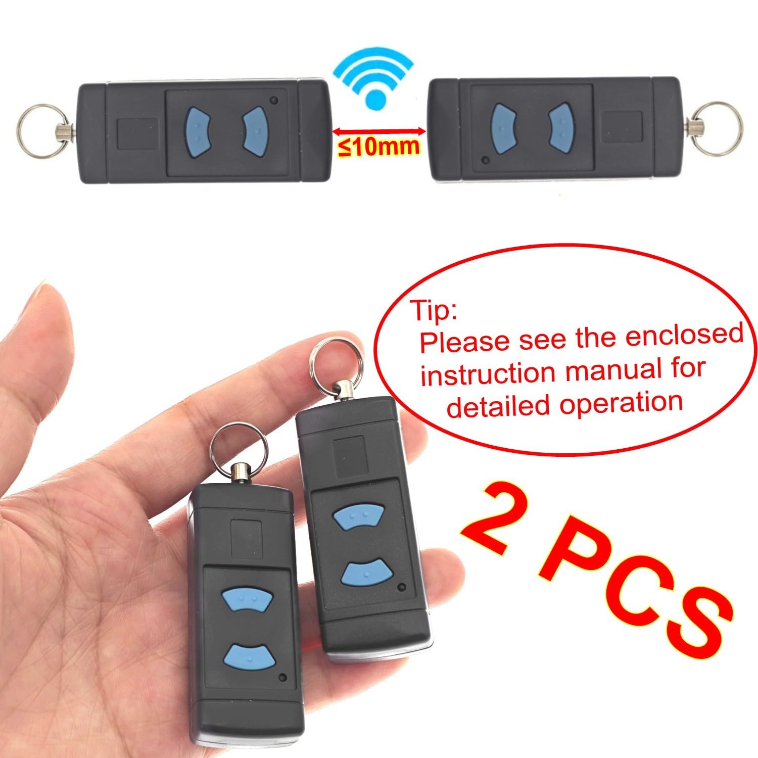 JZK 2PCS Two buttons garage door key fob for Hormann blue button garage door remote control replacement for Hormann HSE2 HSE4 HSM4-868MHZ HSM 2/4 - Image 4