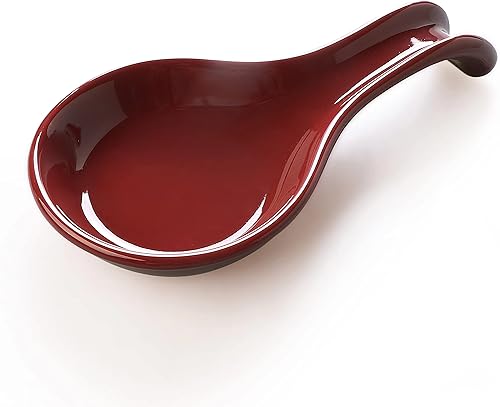 ONEMORE Soporte de cuchara de cerámica para estufa – Soporte extra ancho resistente al calor para utensilios y herramientas de encimera de cocina,