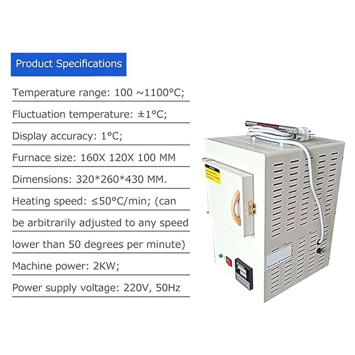 Forno a muffola in Fibra di Ceramica Chiuso da Laboratorio ， stufe elettriche del Programma Integrato di Controllo Forno ad Alta Temperatura 1,5 kW