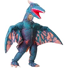 MXoSUM Dinosaur Inflatable Costume Adult Dino Pterodactyl Costume Suit Blow up dinosaur Costume for Halloween Cosplay Party