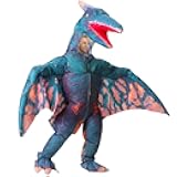 MXoSUM Dinosaur Inflatable Costume Adult Dino Pterodactyl Costume Suit Blow up dinosaur Costume for Halloween Cosplay Party