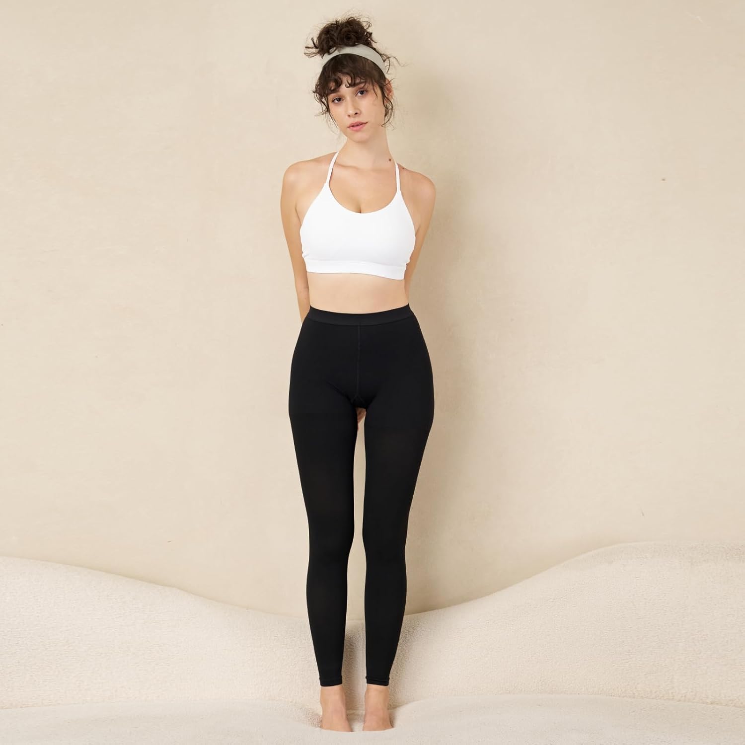 Compression Pantyhose for Women & Men, 15-20mmHg Medical Grade Compression Tights, Compression Thigh Highs for Women, High Waisted Support Leggs Pantyhose for Varicose Veins Circulation - Image 2