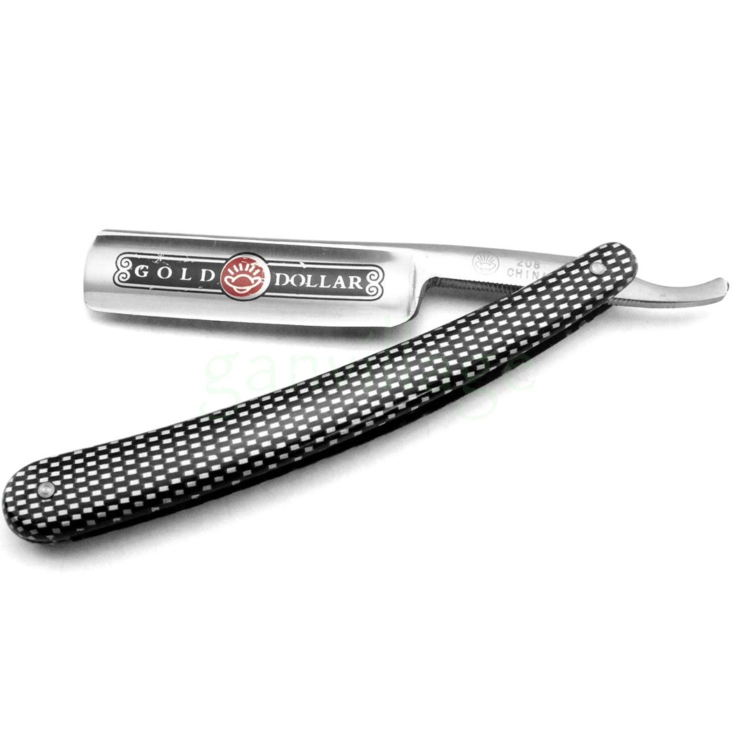 Shaving Razor Beard Cut Throat Shavette Close Shaving Kit for Men + 2 Replaceable Blades (White)