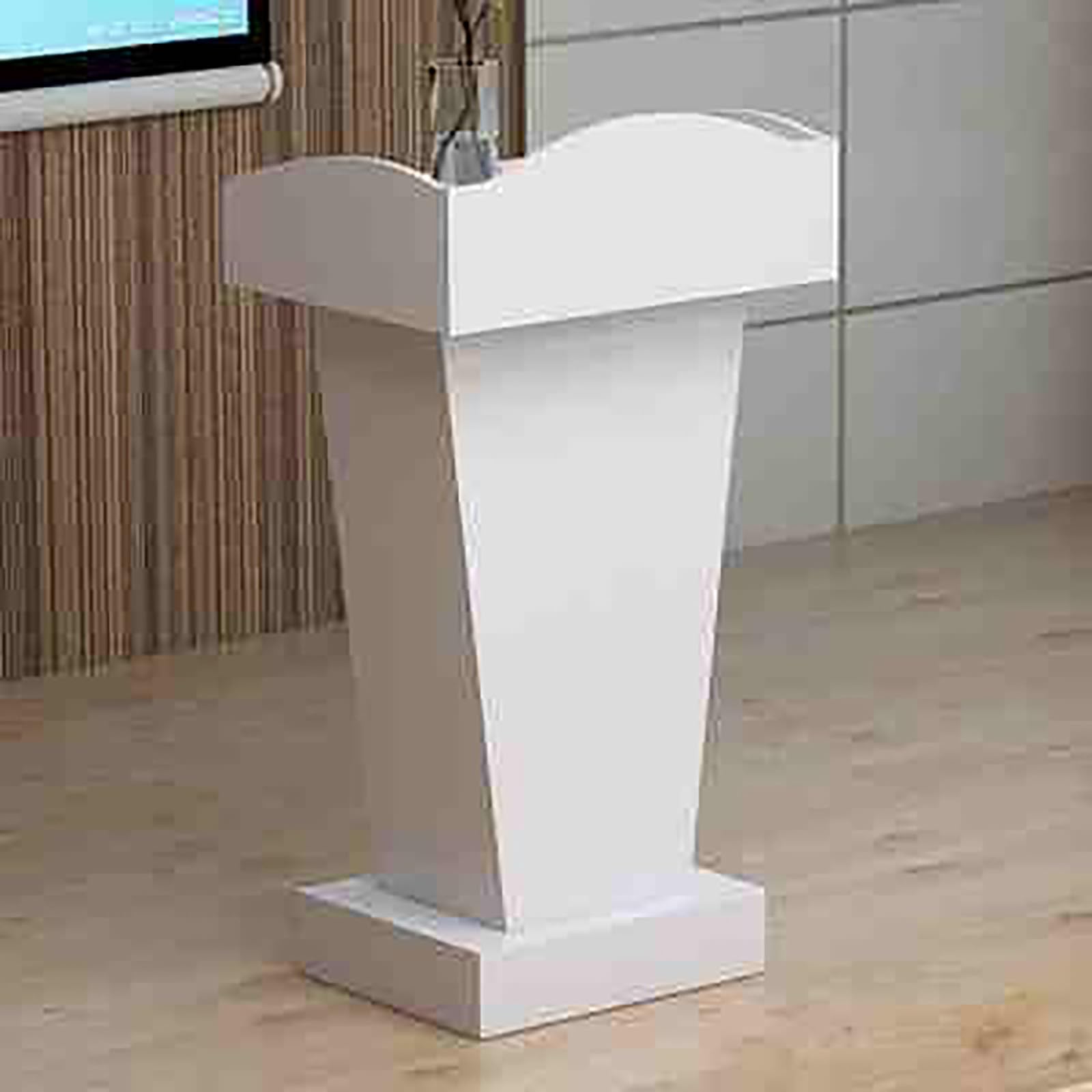 Atril ajustable moderno para conferencias y presentaciones en blanco