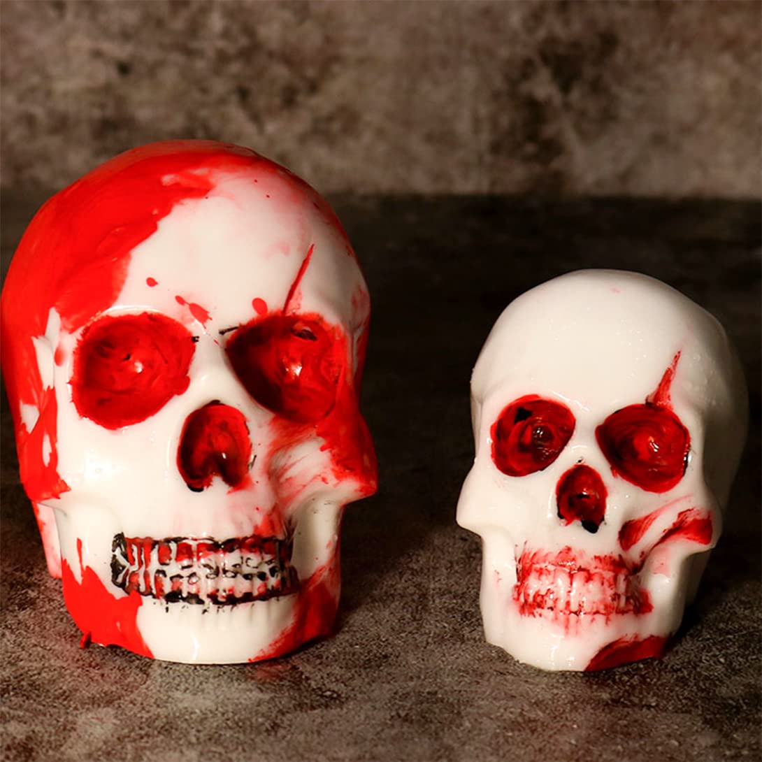 Tuxuzal 3 stampi per candele a forma di teschio, silicone, 3D, Halloween, decorazione casa