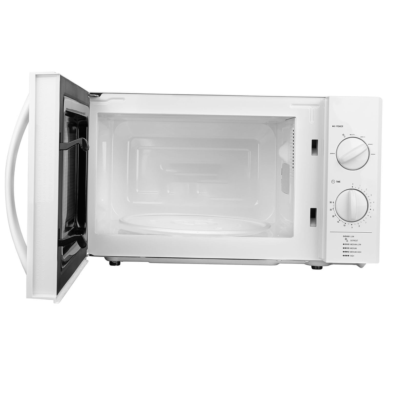 Plato Giratorio Superficie Antideslizante Bandeja Redonda de Vidrio para Microondas de 27cm, Resistente al Calor, Fácil de Limpiar Blanco