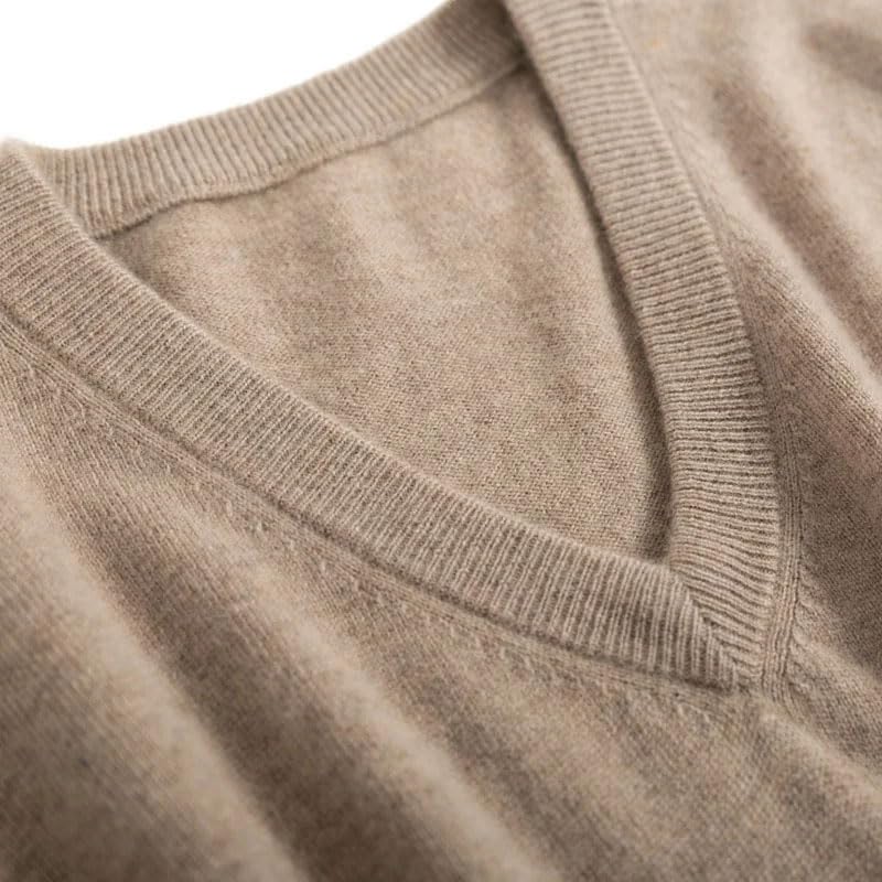 Hamthuit Mens Knitted V Neck Sweater Slim Fit Long Sleeve Pullovers Solid Color Sweater2