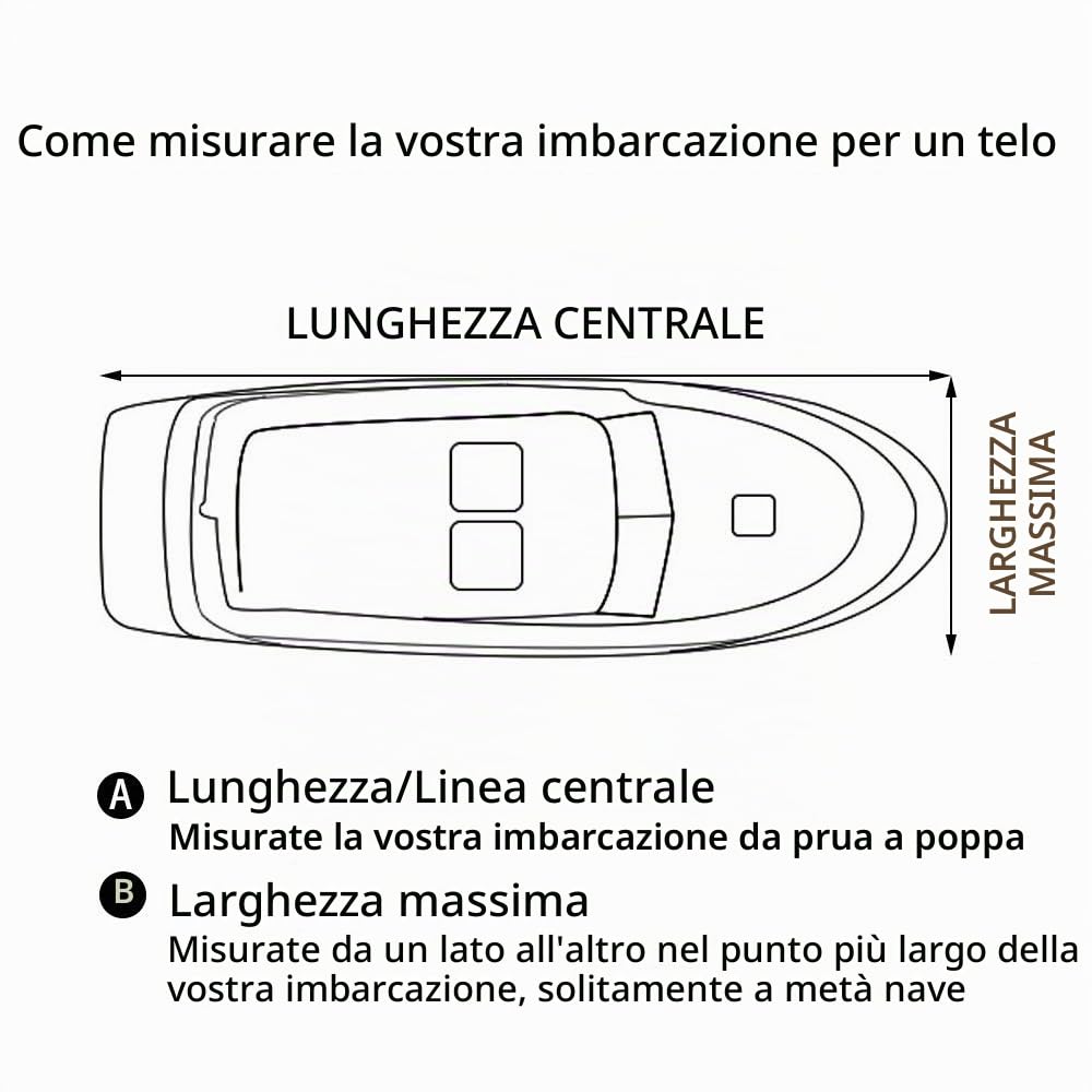 Copertura per Barca Forte Tessuto Oxford 210/420D Telo Copri Barca A Motore Adatto A Scafo A V, Tri-Scafo, Barca da Sci da Pesca,Nero