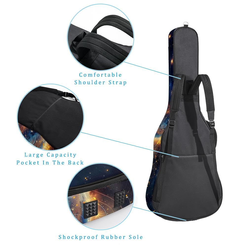 Housse pour guitare acoustique classique de 99, 101,6 cm, 104,1 cm, rembourrée de 10 mm d'épaisseur, housse étanche avec poche bandoulière réglable, résistant aux chocs, Multicolore 20