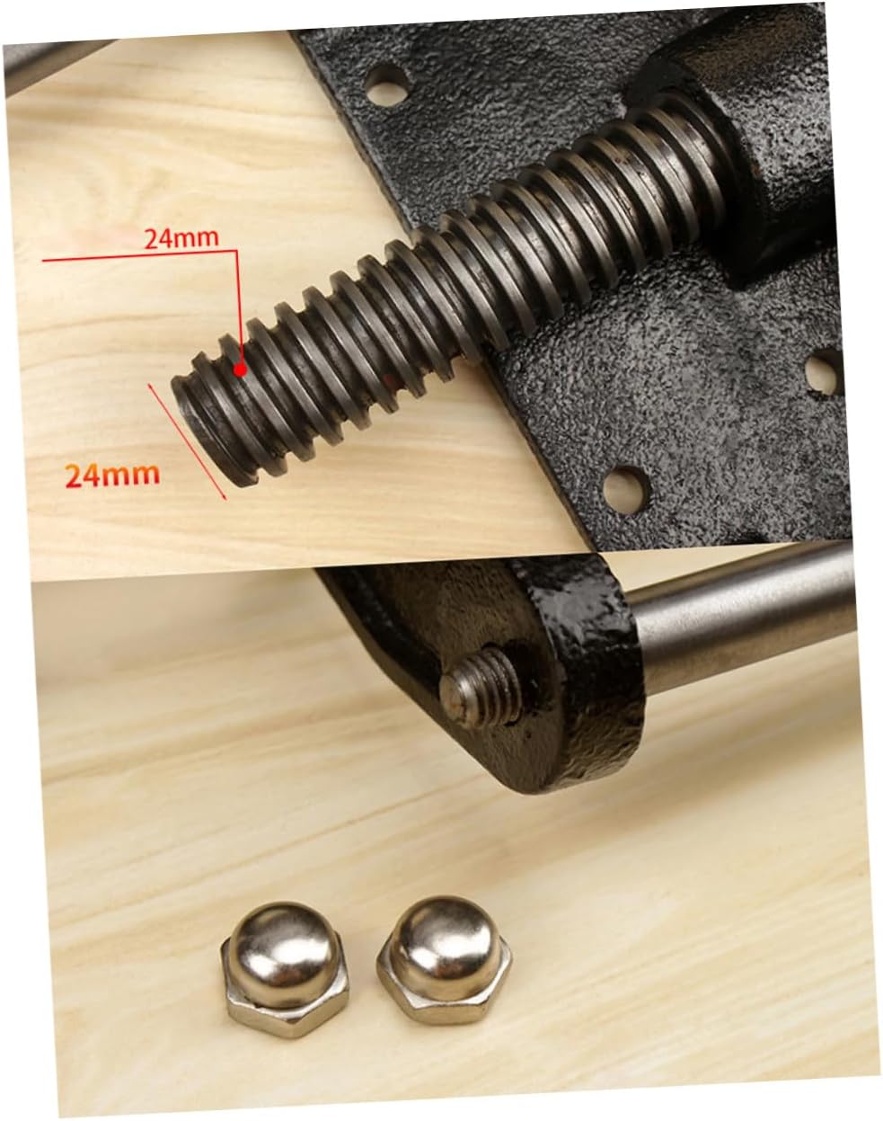 Gadpiparty Woodworking Table Clamp with 7-inch Light Connecting Rod and Guide Rod, Wood Table Plier for DIY Carpentry and Workshop Use