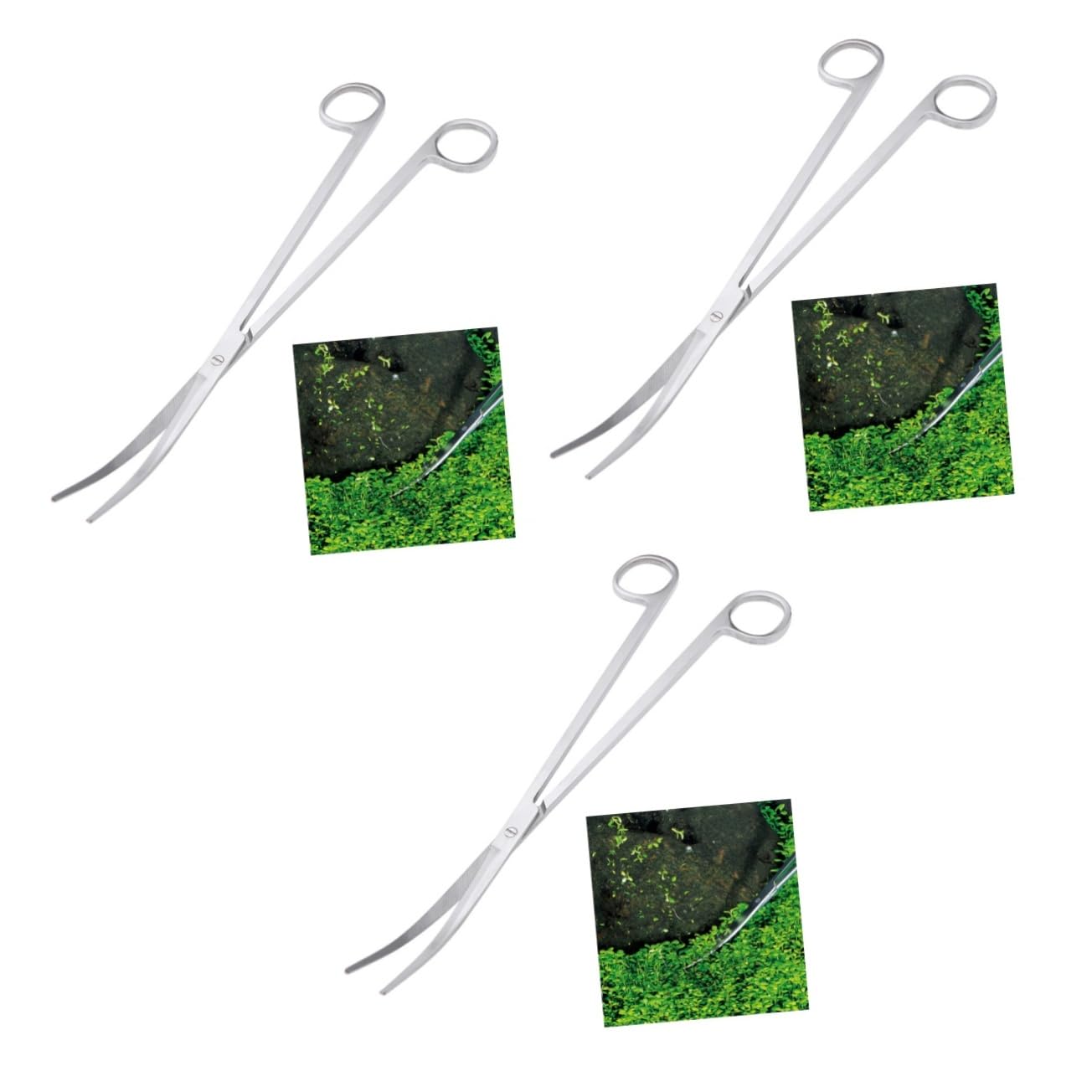 DOITOOL 3stücke Edelstahl Aquariumschneider Mit Gebogenem Schnitt Pflanzenzange Für Aquarienpflanzen Rostfrei Ergonomisches Design Für Präzises Trimmen Von Bodendeckern Und