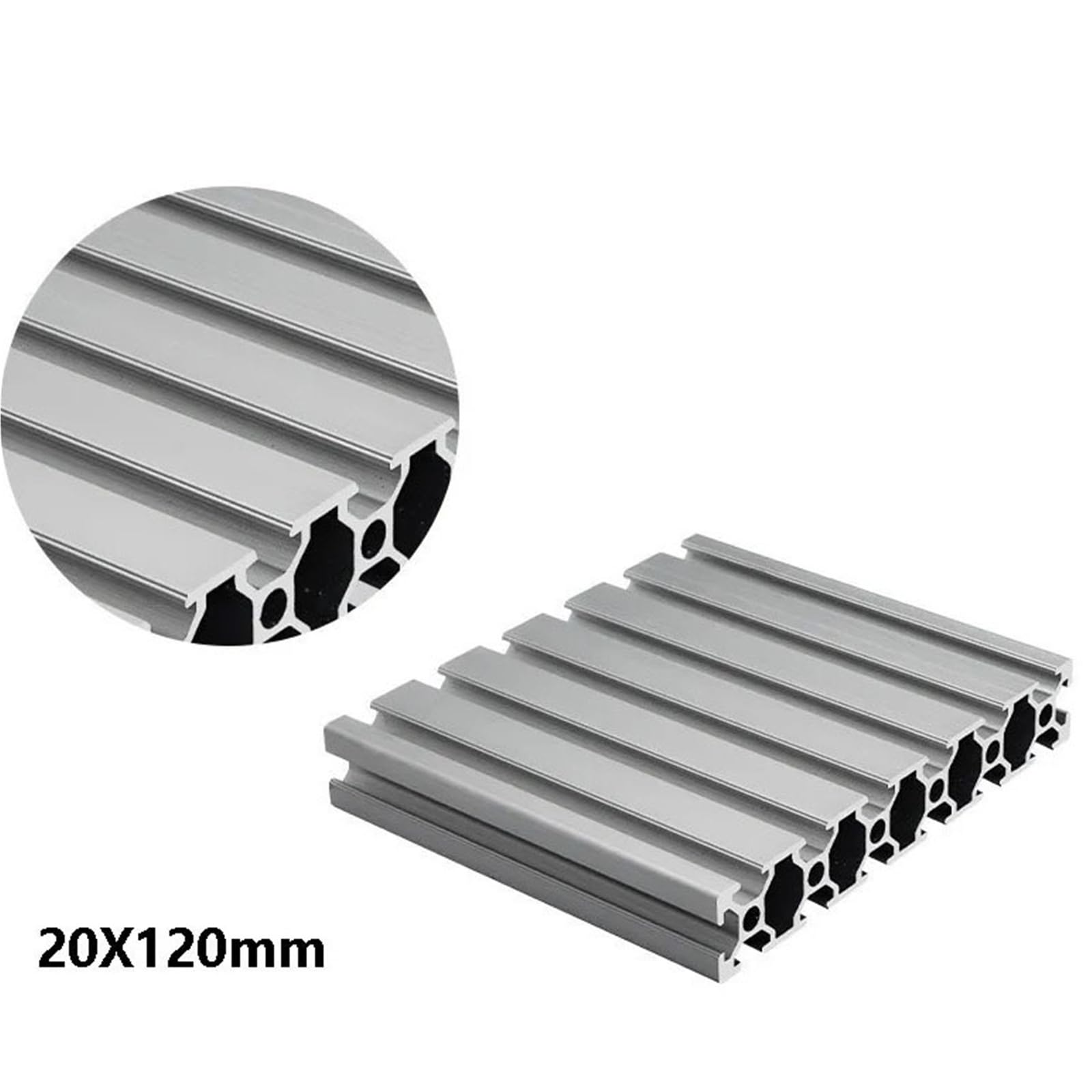 GTPBAO 20120 Profilo in alluminio anodizzato estruso con scanalatura a T, spessore della parete 1,7 mm, staffa for cartelloni pubblicitari Binario estruso(550mm long)