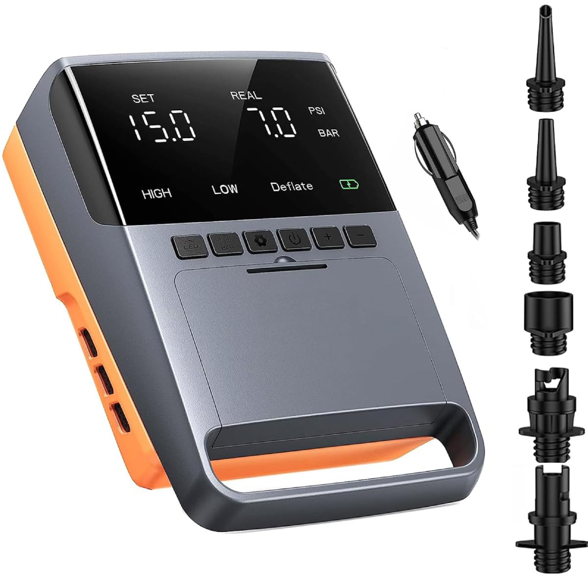 Amazon.co.jp: HUAJUN sup 空気入れ 電動 空気抜き 両対応 20PSI 電動 