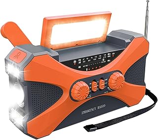 Tytlyworth Weather Radio Emergency Solar Crank Radio with Reading Light, LED Flashlight, SOS Alarm, 10000mAh Powered Solar Crank Radio Receiver with LED Flashlight and USB Phone Charger