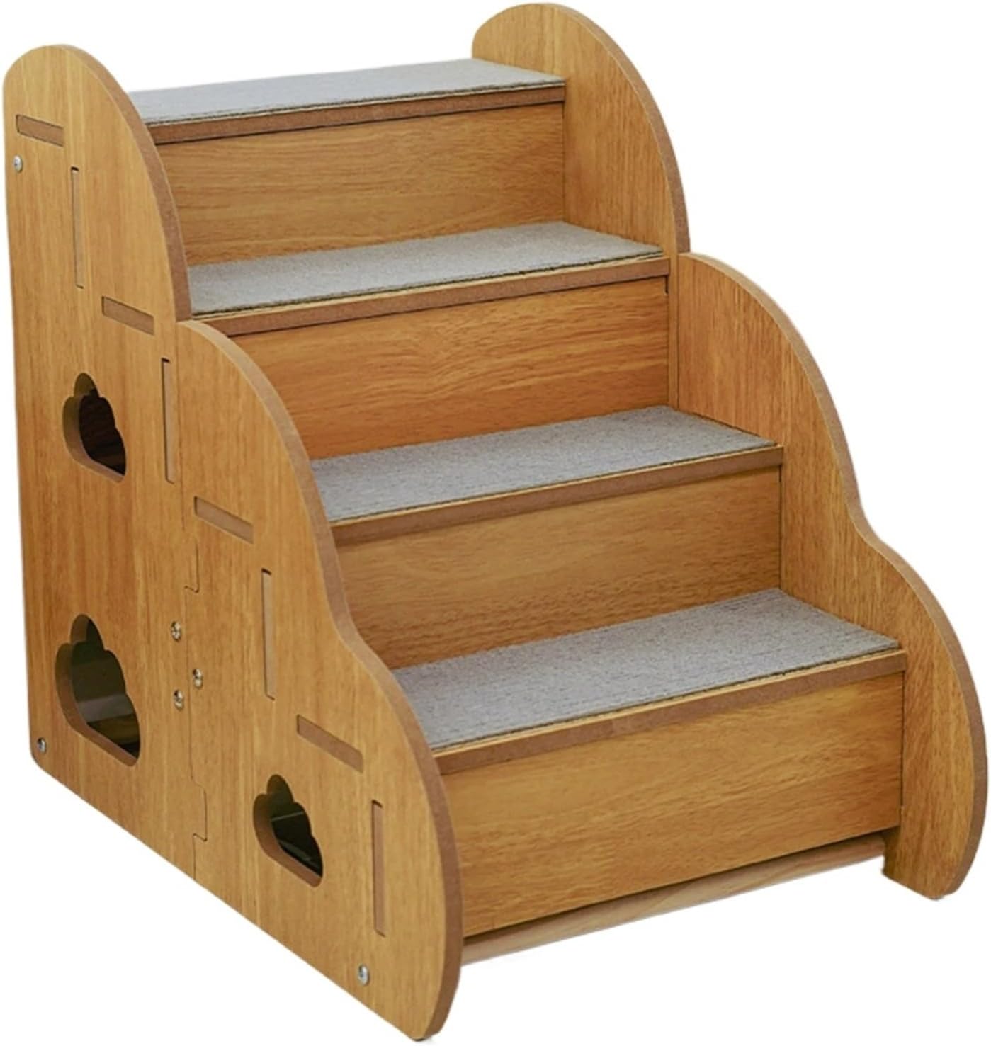 Anti-Slip Pet Steps, 4-Step Wooden Ramp Ladder for Sofa and Bed Access for Small Dogs and Cats