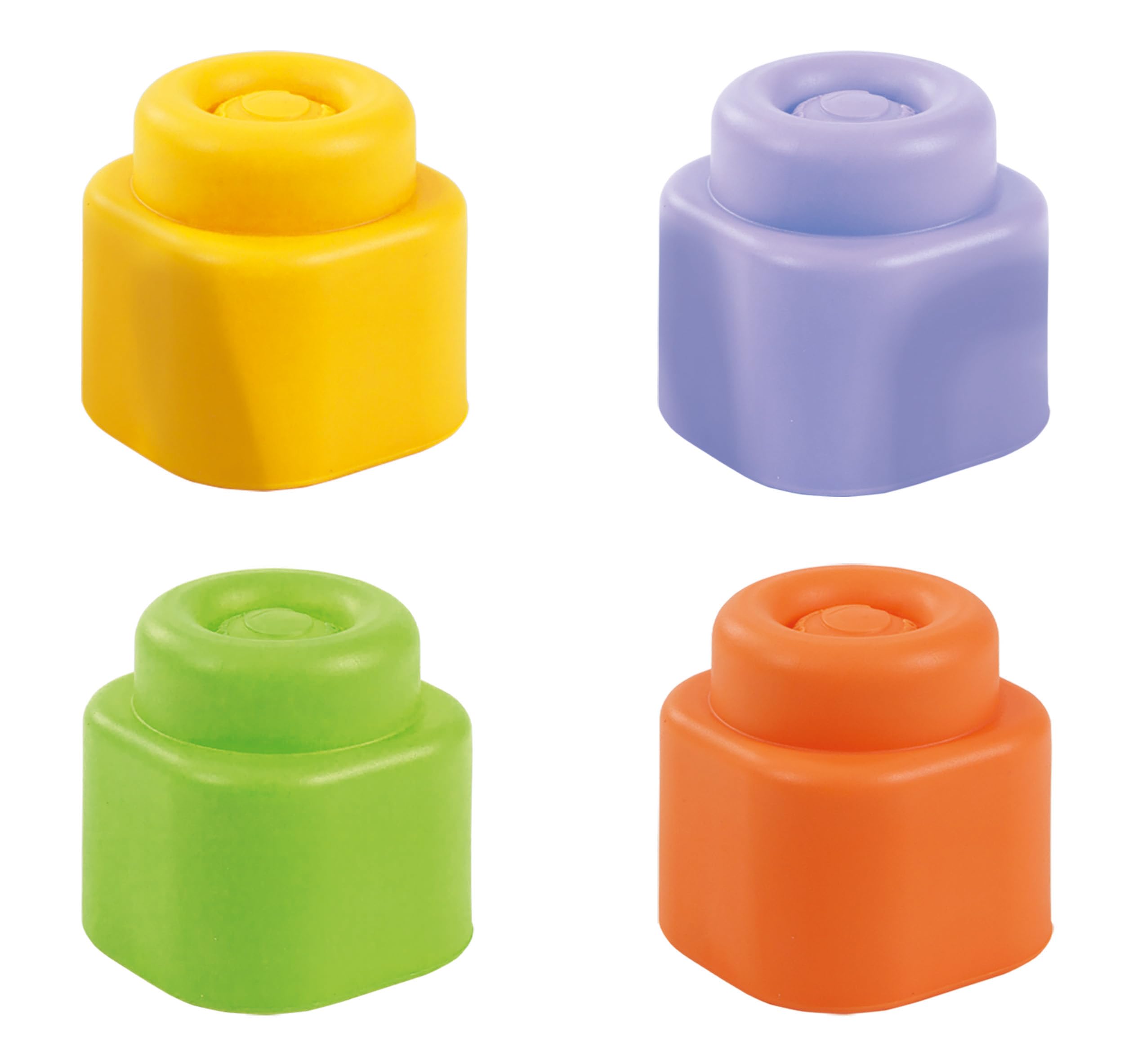 Clementoni - Soft Sensory Activity Cube-Set Konstrukcje Przed Dzieciństwem, Miękkie Clemmy, Bloki Dzieci 6 Miesięcy, Gra Sensoralna, Układane I Zmywalne, Made in Italy, Wielobarwny, 17902